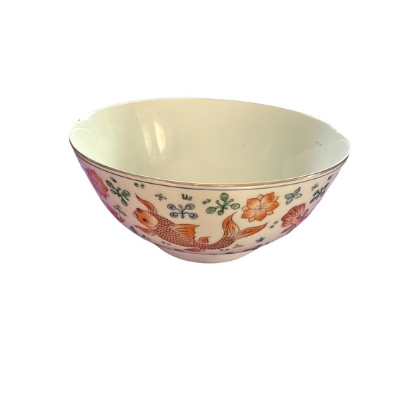 Porcelain 10" vintage Koi fish Gold Carp Decorative bowl - Picture 5 of 12